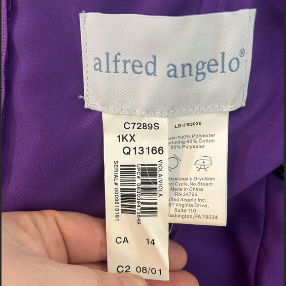 Alfred Angelo Purple Bridesmaid Short Dress - Picture 2 of 2
